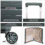 Aerolite Medium 24in (67L) Lightweight Polypropylene Hard Shell Check-In Luggage Suitcase, Dual 4-Spinner Wheels, TSA Lock, Organised Interior, Durable Travel Case – Green