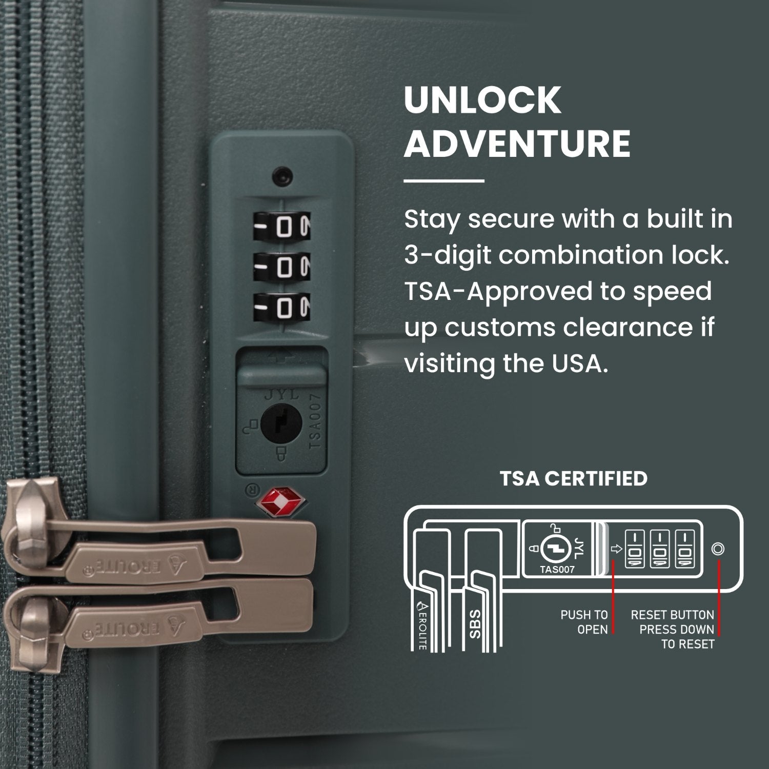 Aerolite Medium 24in (67L) Lightweight Polypropylene Hard Shell Check-In Luggage Suitcase, Dual 4-Spinner Wheels, TSA Lock, Organised Interior, Durable Travel Case – Green