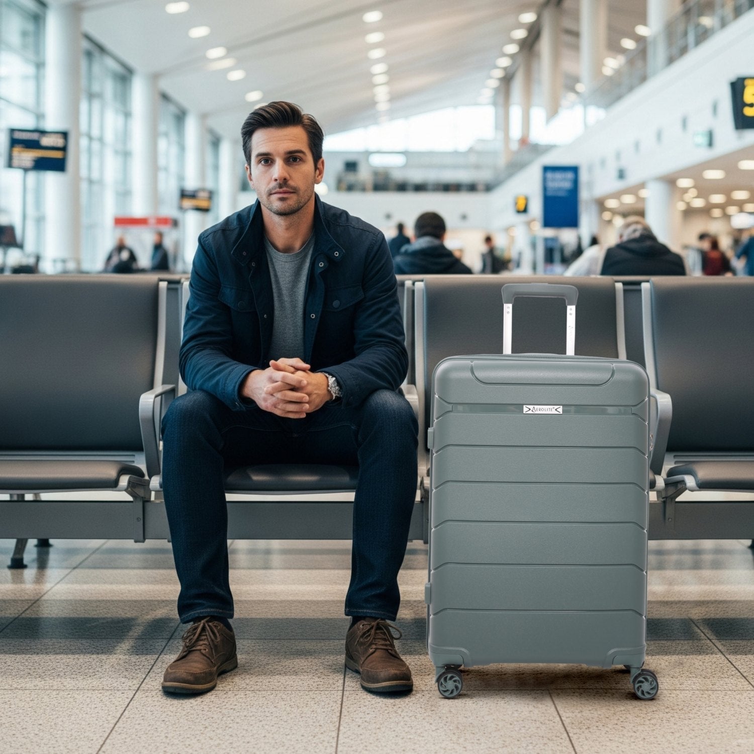 Aerolite Medium 24in (67L) Lightweight Polypropylene Hard Shell Check-In Luggage Suitcase, Dual 4-Spinner Wheels, TSA Lock, Organised Interior, Durable Travel Case – Green