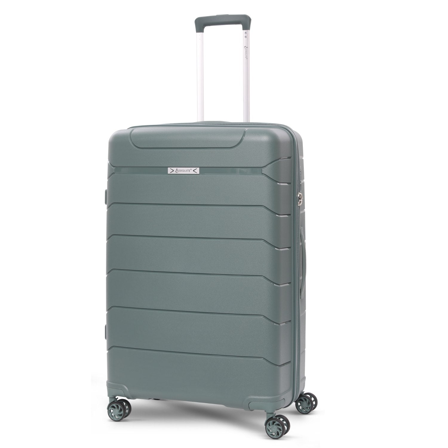 Aerolite Large 28in (100L) Lightweight Polypropylene Hard Shell Check-In Luggage Suitcase, 4 Dual Spinner Wheels, TSA Lock, Waterproof Pocket, Premium Travel Case - Green