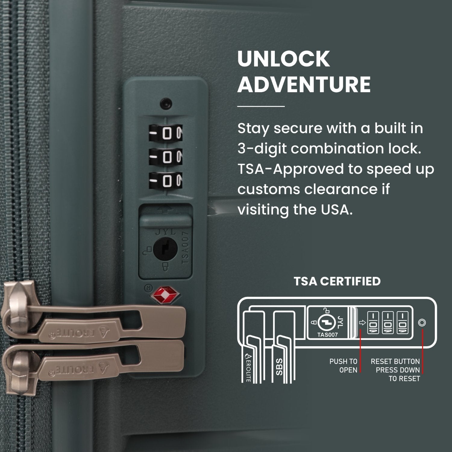 Aerolite XL 32in (144L) Lightweight Polypropylene Hard Shell Suitcase, Extra Large Check-In Luggage with 4 Spinner Wheels, TSA Lock, Waterproof Pocket - Green