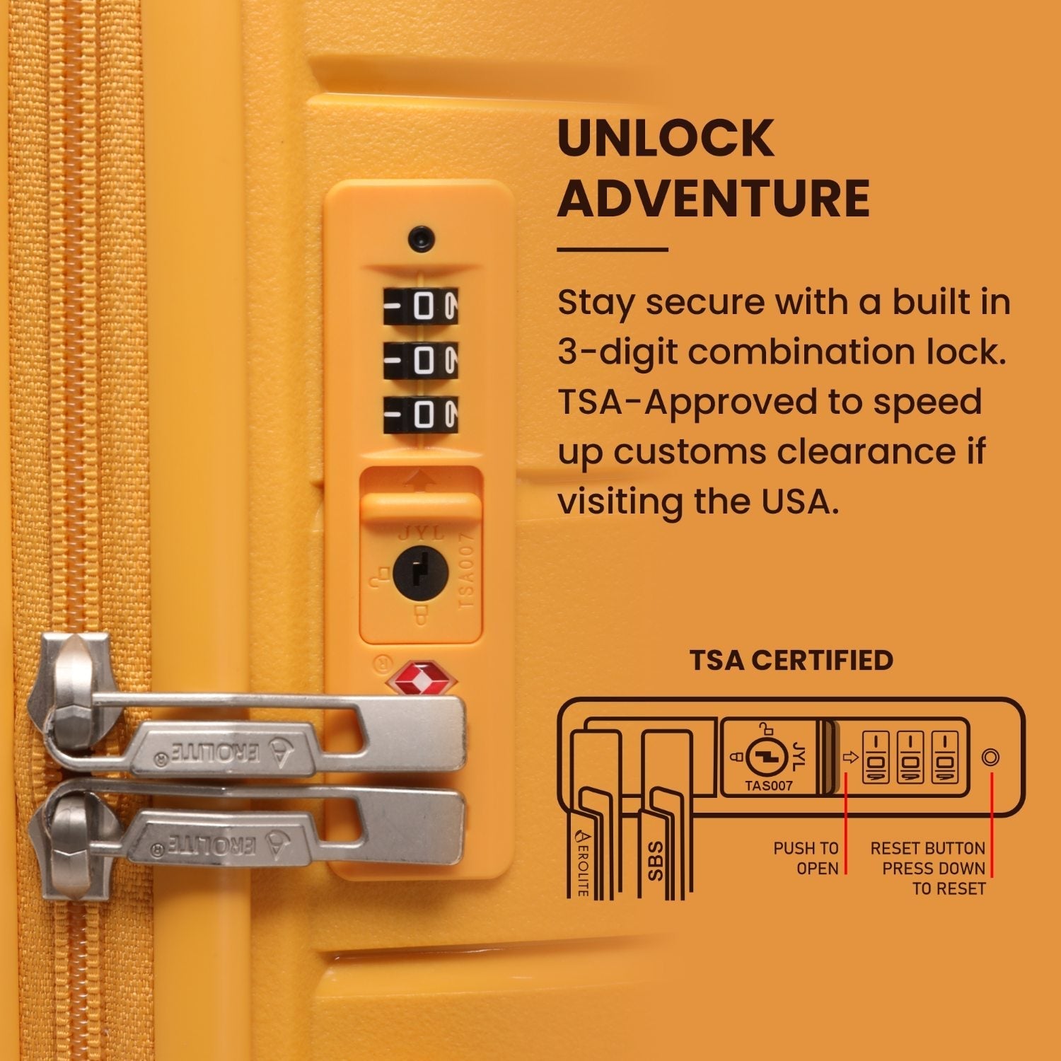 Aerolite Medium 24in (67L) Lightweight Polypropylene Hard Shell Check-In Luggage Suitcase, Dual 4-Spinner Wheels, TSA Lock, Organised Interior, Durable Travel Case – Mango