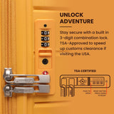 Aerolite Medium 24in (67L) Lightweight Polypropylene Hard Shell Check-In Luggage Suitcase, Dual 4-Spinner Wheels, TSA Lock, Organised Interior, Durable Travel Case – Mango