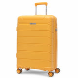 Aerolite Medium 24in (67L) Lightweight Polypropylene Hard Shell Check-In Luggage Suitcase, Dual 4-Spinner Wheels, TSA Lock, Organised Interior, Durable Travel Case – Mango