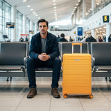 Aerolite Medium 24in (67L) Lightweight Polypropylene Hard Shell Check-In Luggage Suitcase, Dual 4-Spinner Wheels, TSA Lock, Organised Interior, Durable Travel Case – Mango