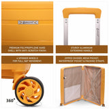 Aerolite XL 32in (144L) Lightweight Polypropylene Hard Shell Suitcase, Extra Large Check-In Luggage with 4 Spinner Wheels, TSA Lock, Waterproof Pocket - Mango