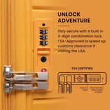 Aerolite XL 32in (144L) Lightweight Polypropylene Hard Shell Suitcase, Extra Large Check-In Luggage with 4 Spinner Wheels, TSA Lock, Waterproof Pocket - Mango