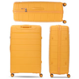 Aerolite XL 32in (144L) Lightweight Polypropylene Hard Shell Suitcase, Extra Large Check-In Luggage with 4 Spinner Wheels, TSA Lock, Waterproof Pocket - Mango