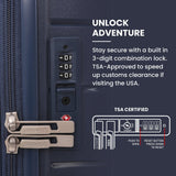 Aerolite Medium 24in (67L) Lightweight Polypropylene Hard Shell Check-In Luggage Suitcase, Dual 4-Spinner Wheels, TSA Lock, Organised Interior, Durable Travel Case – Navy