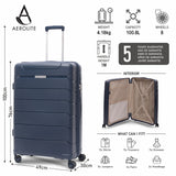 Aerolite Large 28in (100L) Lightweight Polypropylene Hard Shell Check-In Luggage Suitcase, 4 Dual Spinner Wheels, TSA Lock, Waterproof Pocket, Premium Travel Case - Navy