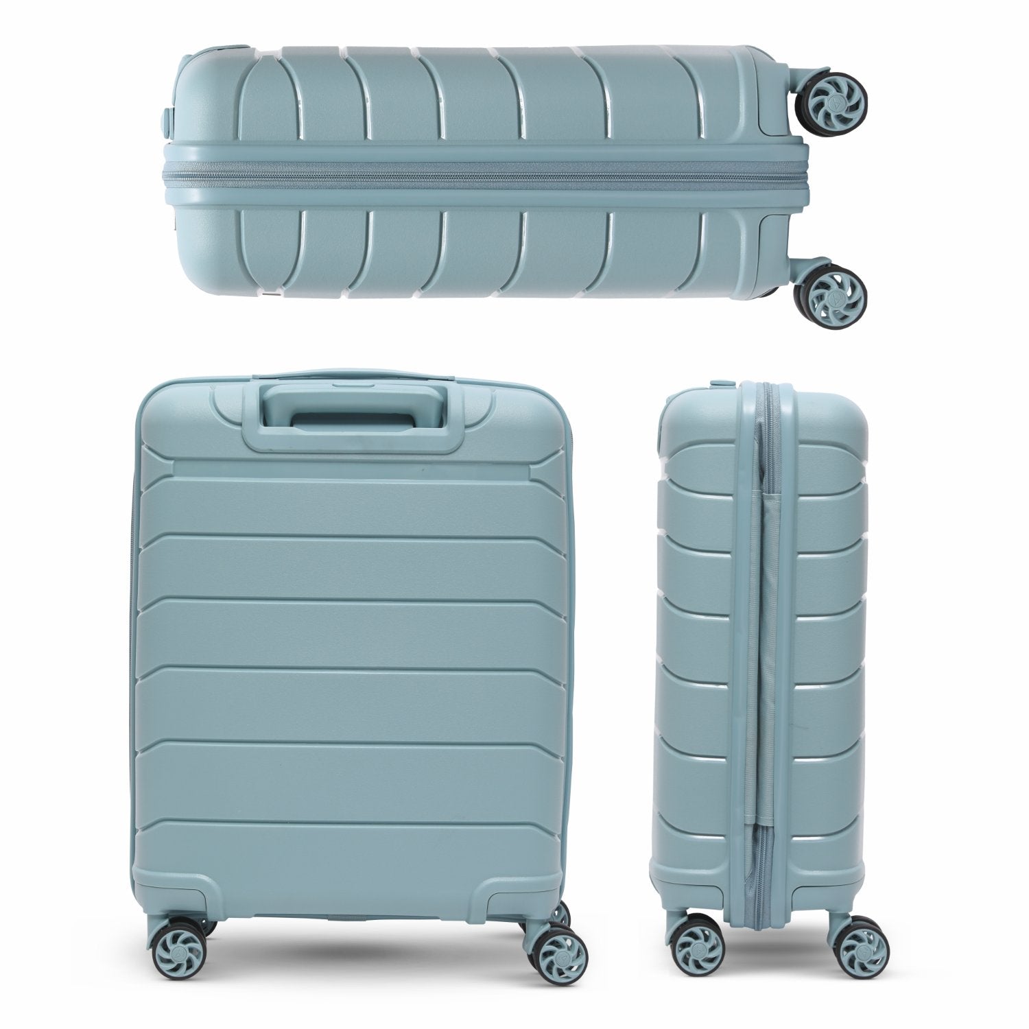 Aerolite Premium PP 3-Piece Luggage Set, Lightweight Polypropylene Hard Shell Suitcases with 4 Dual Spinner Wheels & TSA Lock, Expandable Cabin (21”), Medium (24”), Large (28”), Expandable Carry-On Case Included – Sage