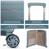 Aerolite Medium 24in (67L) Lightweight Polypropylene Hard Shell Check-In Luggage Suitcase, Dual 4-Spinner Wheels, TSA Lock, Organised Interior, Durable Travel Case – Sage