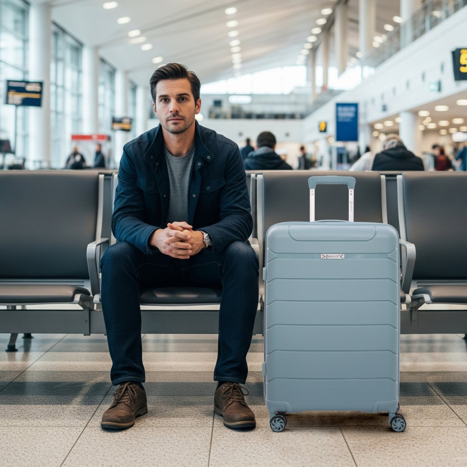 Aerolite Medium 24in (67L) Lightweight Polypropylene Hard Shell Check-In Luggage Suitcase, Dual 4-Spinner Wheels, TSA Lock, Organised Interior, Durable Travel Case – Sage