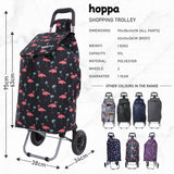 Hoppa 57Ltr Lightweight Shopping Trolley 2025 model, Hard Wearing & Foldaway Push/Pull Cart for Easy Storage With 1 Year Guarantee
