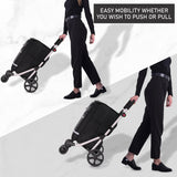 Hoppa 74L Expandable Lightweight Shopping Trolley 2025 model, Hard Wearing & Foldaway Push/Pull Cart for Easy Storage With 1 Year Guarantee