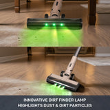 Olsen & Smith 18000Pa Cordless Self-Emptying Stick Vacuum Cleaner – Lightweight 250W Upright Handheld with Base Station, Dust Finder Light & Accessories - Cream