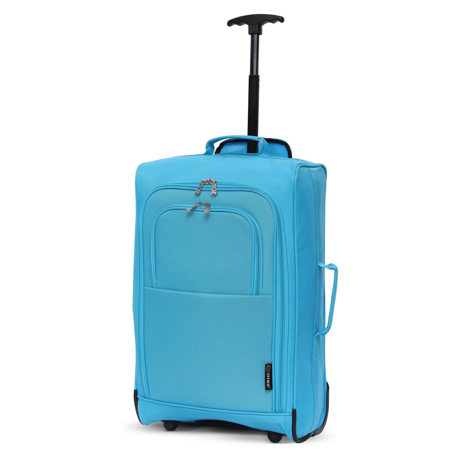 5 Cities (55x35x20cm) Lightweight Cabin Hand Luggage With a Retractable Telescopic Handle, Approved For Ryanair/easyJet/British Airways & more