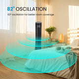 Olsen & Smith 36 Inch 27dB Ultra-Powerful & Silent Tower Fan – Smart Bladeless Design with Remote, 4 Speed Modes, 90° Oscillation, 12H Timer, LED Display – Matte Black