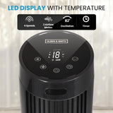 Olsen & Smith 36 Inch 27dB Ultra-Powerful & Silent Tower Fan – Smart Bladeless Design with Remote, 4 Speed Modes, 90° Oscillation, 12H Timer, LED Display – Matte Black