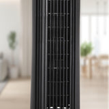 Olsen & Smith 36 Inch 27dB Ultra-Powerful & Silent Tower Fan – Smart Bladeless Design with Remote, 4 Speed Modes, 90° Oscillation, 12H Timer, LED Display – Matte Black