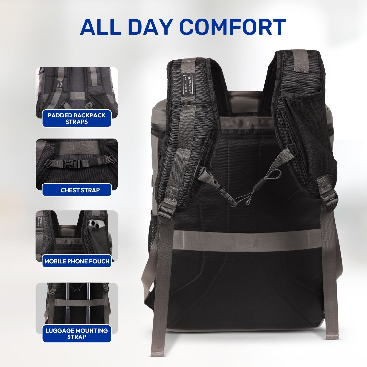 Aerolite Waterproof Backpack – Easyjet Maximum Underseat Size 45×36×20cm, 32L Cabin Rucksack with 15.6″ Laptop Sleeve, Multiple Pockets & Travel-Friendly Features – Dark Green