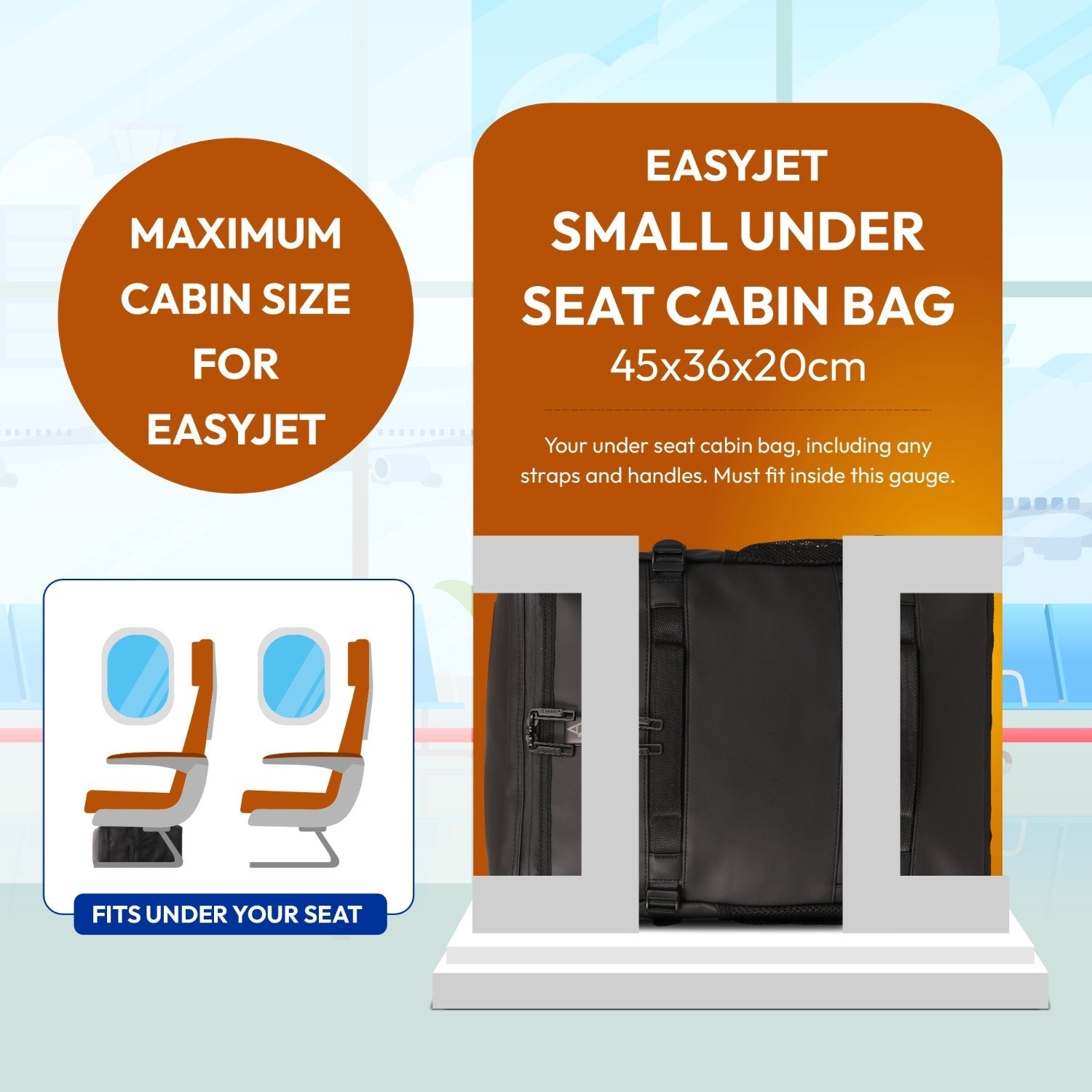 Aerolite Waterproof Backpack – Easyjet Maximum Underseat Size 45×36×20cm, 32L Cabin Rucksack with 15.6″ Laptop Sleeve, Multiple Pockets & Travel-Friendly Features – Black