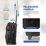 Aerolite Waterproof 45x36x20cm Easyjet Underseat Cabin Bag – 32L Travel Trolley with 2 Wheels, TSA Lock & 15.6” Laptop Compartment – Easyjet Maximum Size Hand Luggage - Black