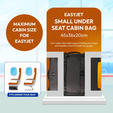 Aerolite Waterproof 45x36x20cm Easyjet Underseat Cabin Bag – 32L Travel Trolley with 2 Wheels, TSA Lock & 15.6” Laptop Compartment – Easyjet Maximum Size Hand Luggage - Black