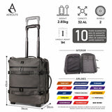 Aerolite Waterproof 45x36x20cm Easyjet Underseat Cabin Bag – 32L Travel Trolley with 2 Wheels, TSA Lock & 15.6” Laptop Compartment – Easyjet Maximum Size Hand Luggage - Dark Green