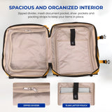 Aerolite Waterproof 45x36x20cm Easyjet Underseat Cabin Bag – 32L Travel Trolley with 2 Wheels, TSA Lock & 15.6” Laptop Compartment – Easyjet Maximum Size Hand Luggage - Mango