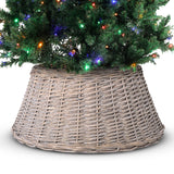 Olsen & Smith Christmas Tree Skirt - Festive Christmas Tree Base Cover Willow Xmas Tree Skirt 40x58x26 for Christmas Decorations - Durable Wicker Skirt for Christmas Trees