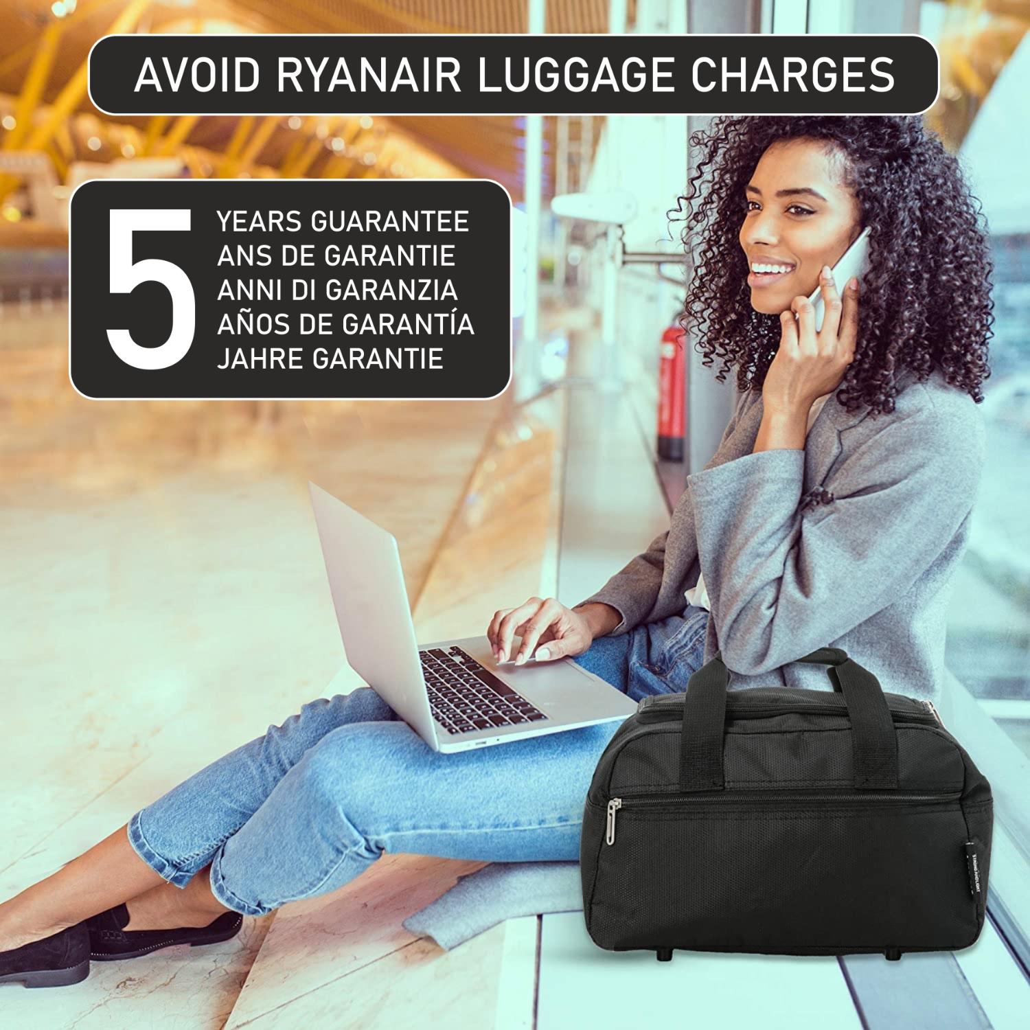 Aerolite (40x20x25cm) New and Improved 2024 Ryanair Maximum Size Holdall Cabin Luggage Under Seat Flight Bag - Packed Direct UK