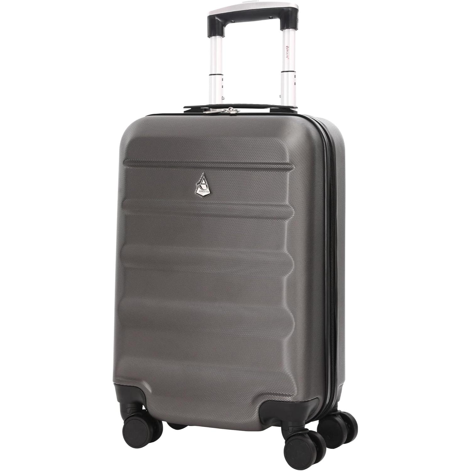 Aerolite 55cm Lightweight Hard Shell 8 Wheels Cabin Suitcase 21" (55x35x20cm), Approved for Ryanair (Priority), easyJet Plus, British Airways, Virgin Atlantic, Jet2 and More - Packed Direct UK