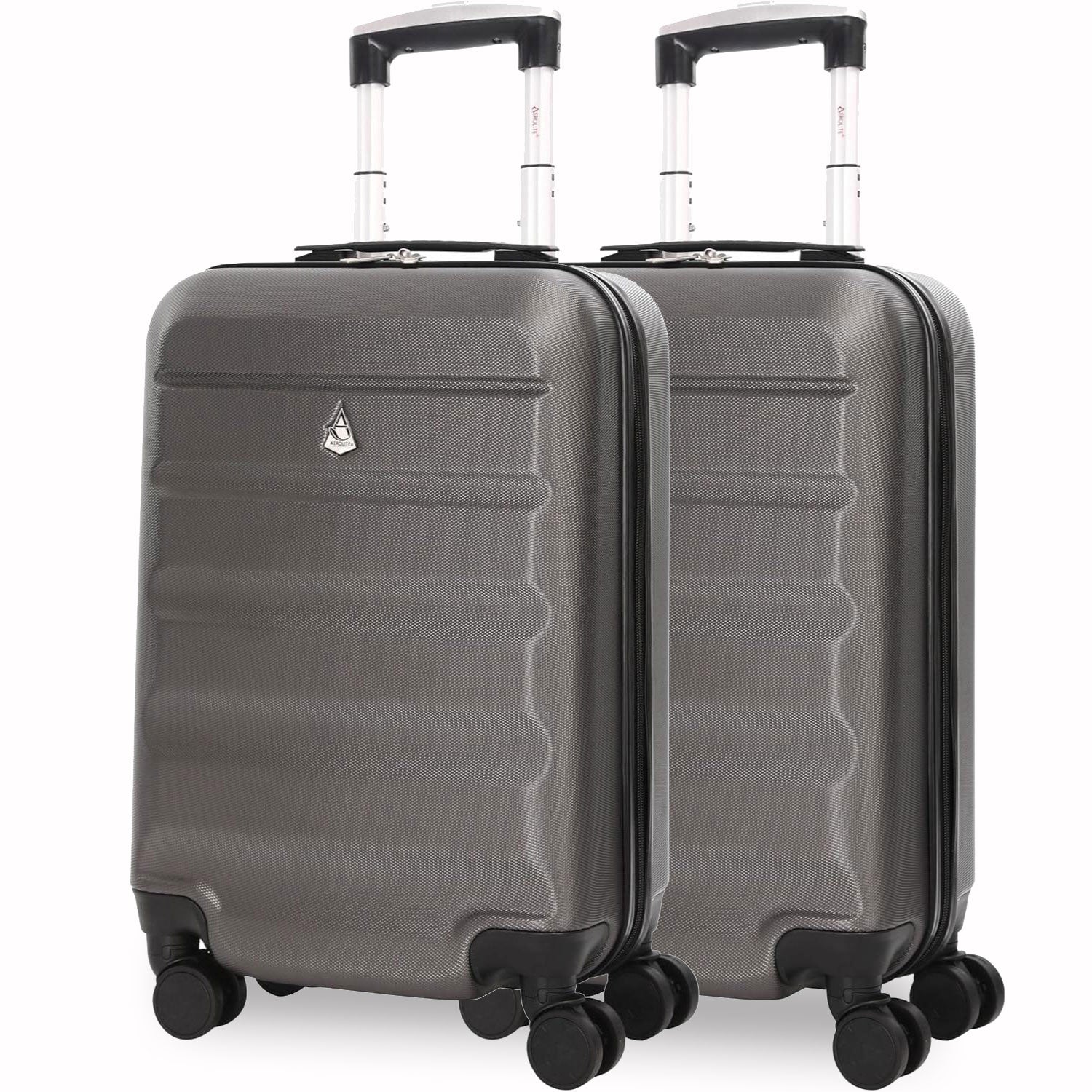 Aerolite (55x35x20cm) Lightweight Hard Shell Cabin Hand Luggage (x2 Set)