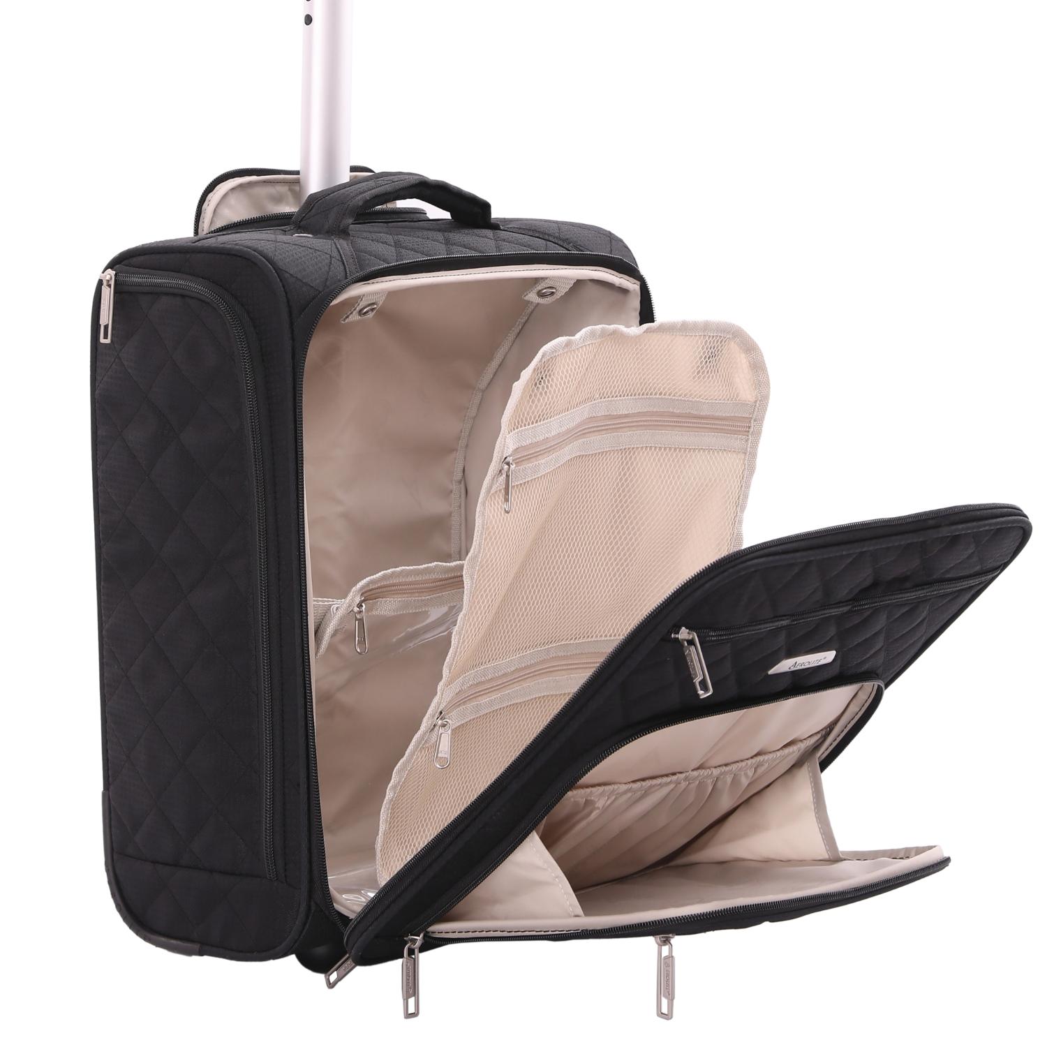 Aerolite easyJet Carry On Cabin Hand Luggage Under Seat Trolley Bag Suitcase 42x32x20cm 28L, Fits easyJet Hand Cabin Luggage 45x36x20 - Packed Direct UK