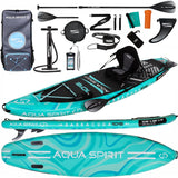Aqua Spirit Barracuda SUP Inflatable Stand Up Paddle Board 2024, 10'6x32”x6”, Complete Kayak Conversion Kit with Paddle, Backpack, Pump and more accessories, Adult Beginner/Expert, 2 Year Warranty - Packed Direct UK