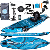 Aqua Spirit Barracuda SUP Inflatable Stand Up Paddle Board 2024, 10'6x32”x6”, Complete Kayak Conversion Kit with Paddle, Backpack, Pump and more accessories, Adult Beginner/Expert, 2 Year Warranty - Packed Direct UK