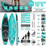 Aqua Spirit Barracuda SUP Inflatable Stand Up Paddle Board 2024, 10'6x32”x6”, Complete Kayak Conversion Kit with Paddle, Backpack, Pump and more accessories, Adult Beginner/Expert, 2 Year Warranty - Packed Direct UK
