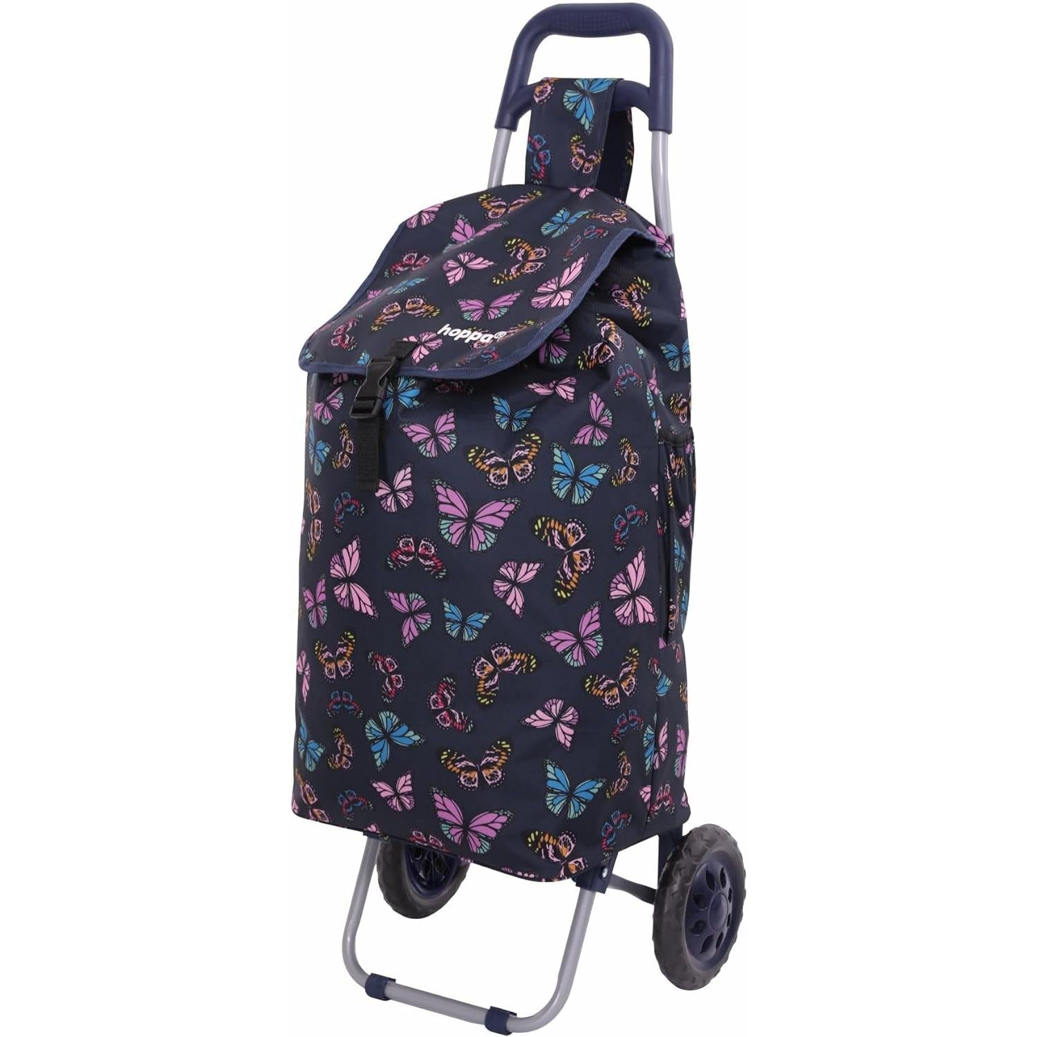 Hoppa 57Ltr Lightweight Shopping Trolley 2024 model, Hard Wearing & Foldaway Push/Pull Cart for Easy Storage With 1 Year Guarantee - Packed Direct UK