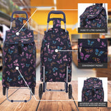 Hoppa 57Ltr Lightweight Shopping Trolley 2024 model, Hard Wearing & Foldaway Push/Pull Cart for Easy Storage With 1 Year Guarantee - Packed Direct UK
