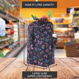 Hoppa 57Ltr Lightweight Shopping Trolley 2024 model, Hard Wearing & Foldaway Push/Pull Cart for Easy Storage With 1 Year Guarantee - Packed Direct UK