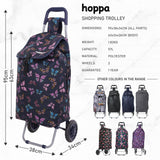 Hoppa 57Ltr Lightweight Shopping Trolley 2024 model, Hard Wearing & Foldaway Push/Pull Cart for Easy Storage With 1 Year Guarantee - Packed Direct UK