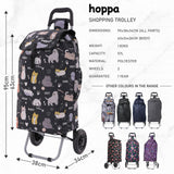 Hoppa 57Ltr Lightweight Shopping Trolley 2024 model, Hard Wearing & Foldaway Push/Pull Cart for Easy Storage With 1 Year Guarantee - Packed Direct UK