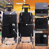 Hoppa Fully Insulated Lightweight 2024 Model 2 Wheeled Large 42 - Litre Capacity Shopping Trolley Bag 95cm, 2.1kg with Shoulder Strap - Packed Direct UK