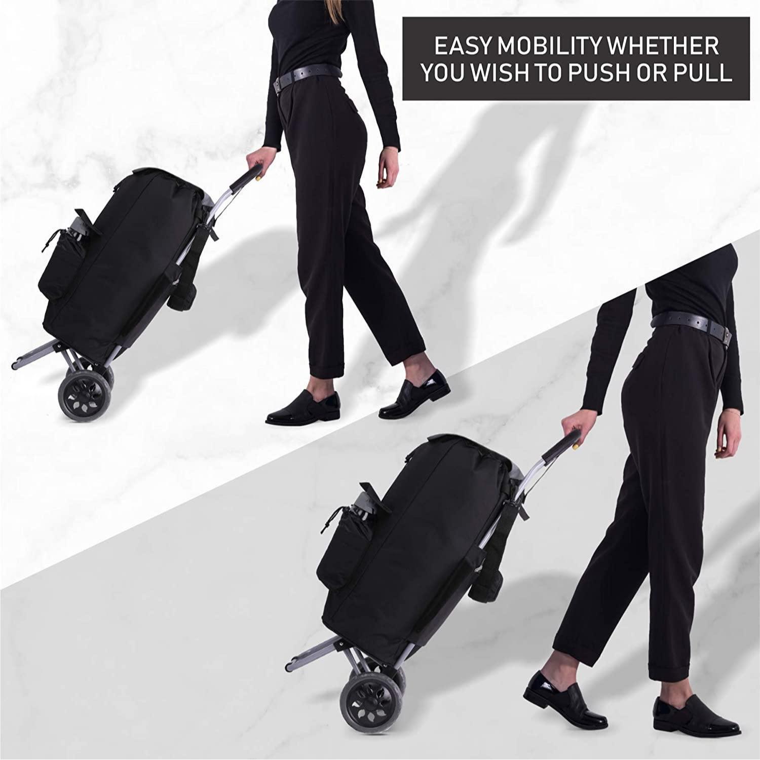 Hoppa Fully Insulated Lightweight 2024 Model 2 Wheeled Large 42 - Litre Capacity Shopping Trolley Bag 95cm, 2.1kg with Shoulder Strap - Packed Direct UK