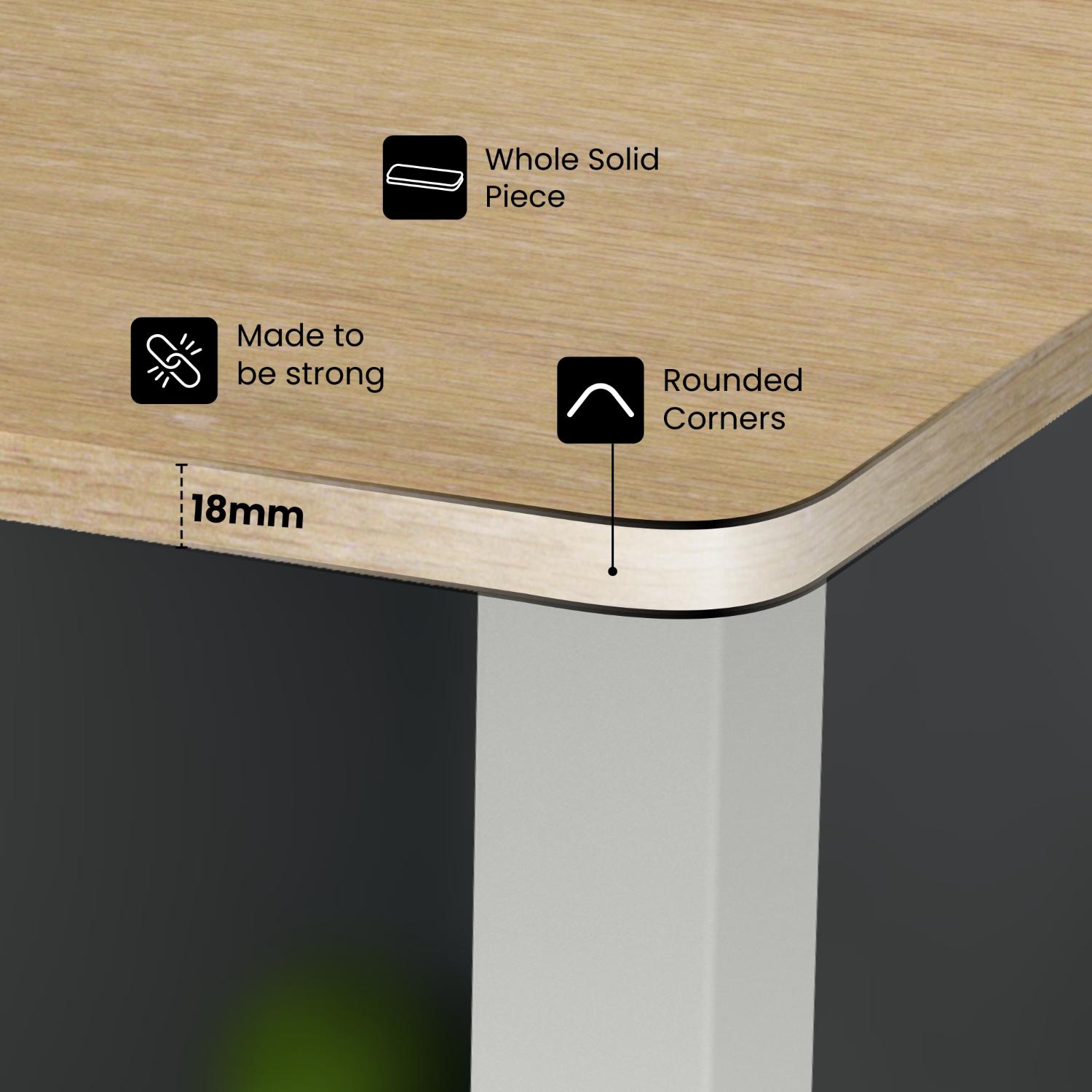 Olsen & Smith 120 cm Height Adjustable Single Solid Board Electric Desk for Standing & Sitting Home & Office Work Desk 80kg Load with LCD Display Memory Function, Headphone Hook, Drinks Holder - Packed Direct UK