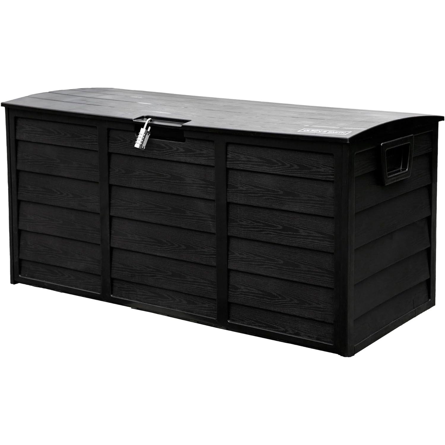 Olsen & Smith 290L Capacity Outdoor Garden Plastic Storage Cushion Box Furniture - Lockable with Padlock Lock, Weather Resistant, Shed Chest - Packed Direct UK