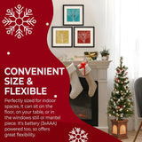 Olsen & Smith 4ft Christmas Tree - Pine Xmas Tree for Home Decor - Artificial Indoor Pre Lit Christmas Tree 4ft with 110 Branch Tips, 86 Warm LED Lights & Ornaments - Traditional Christmas Décor - Packed Direct UK