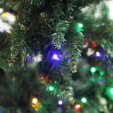 Olsen & Smith 6ft Pre - Lit Christmas Tree - Artificial PVC Xmas Tree with 750 Branch Tips, 300 Multi - Coloured LED Lights, and Sturdy Metal Stand - Perfect for Holiday Home Décor - Packed Direct UK