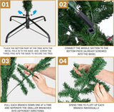 Olsen & Smith 6ft Pre - Lit Christmas Tree - Artificial PVC Xmas Tree with 750 Branch Tips, 300 Multi - Coloured LED Lights, and Sturdy Metal Stand - Perfect for Holiday Home Décor - Packed Direct UK